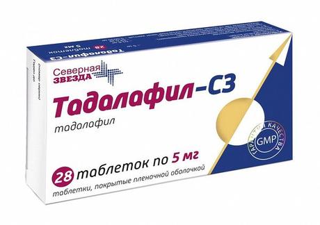 Фото Тадалафил-СЗ, таблетки покрыт. плен. об. 5 мг, 28 шт.