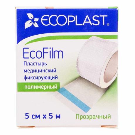 Фото Ecoplast EcoFilm, пластырь медицинский фиксирующий полимерный, 5 см х 5 м