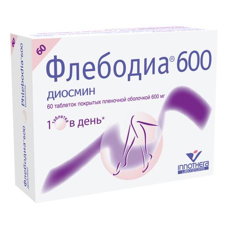 Фото Флебодиа 600, таблетки покрыт. плен. об. 600 мг, 60 шт.