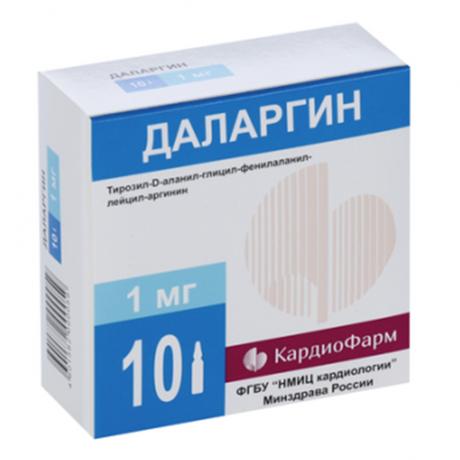 Фото Даларгин, лиофилизат для приготовления раствора для в/в, в/м введения 1 мг ампула, 10 шт.