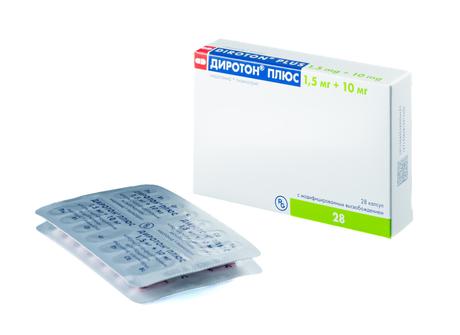 Фото Диротон Плюс, капсулы с модифицированным высвобождением 1.5 мг+10 мг, 28 шт.