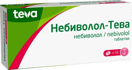 Фото Небиволол-Тева, таблетки 5 мг, 56 шт.