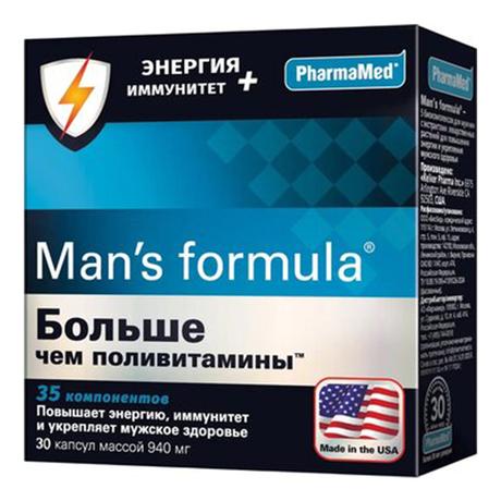 Фото Man s formula больше чем поливитамины энергия+иммунитет, капсулы 940 мг, 30 шт.