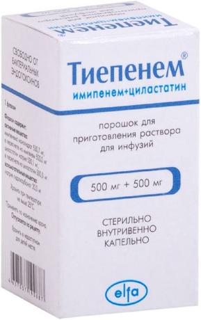 Фото Тиепенем, порошок 500 мг+500 мг, 20 мл