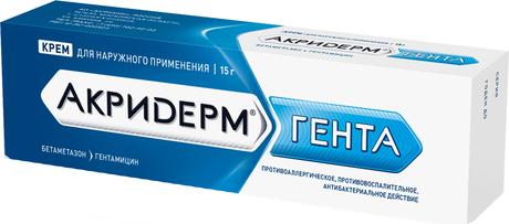 Фото Акридерм Гента, крем 0.05%+0.1%, 15 г