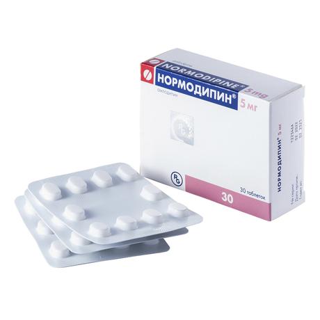 Фото Нормодипин, таблетки 5 мг, 30 шт.