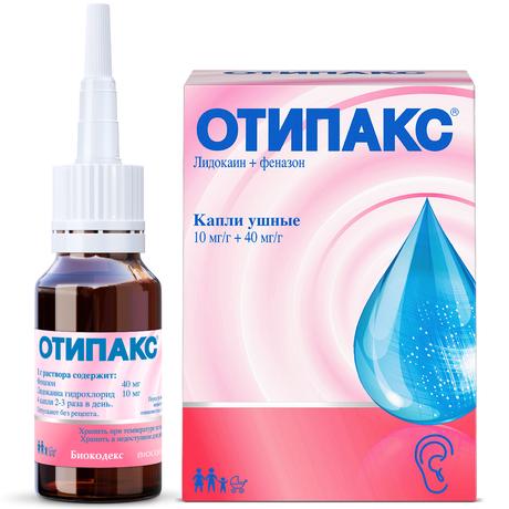 Фото Отипакс ушные капли для лечения отита, для взрослых и детей с рождения, 15 мл