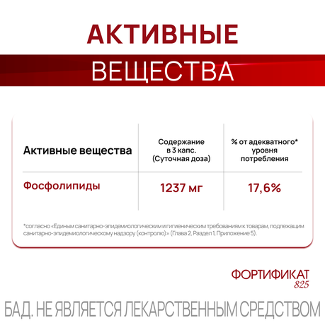 Фото Фортификат 825 мг, капсулы 1490 мг, 30 шт.