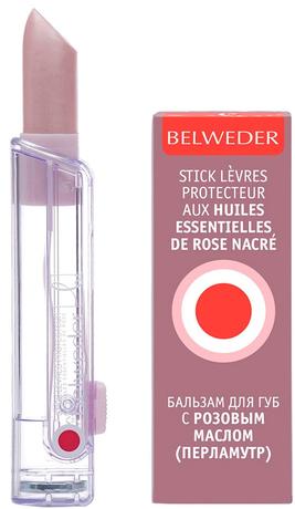 Фото Belweder, бальзам для губ с розовым маслом, перламутр 4 гр, 1 шт.