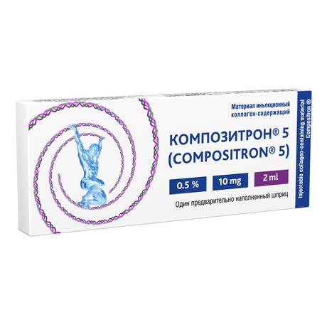 Фото Композитрон 5, материал инъекционный коллаген-содержащий, шприц 2 мл, 1 шт.