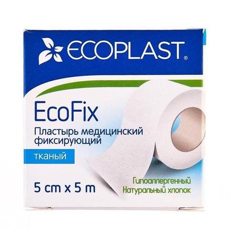 Фото Экопласт EcoFix, пластырь медицинский фиксирующий тканевый, 5 см х 5 м.