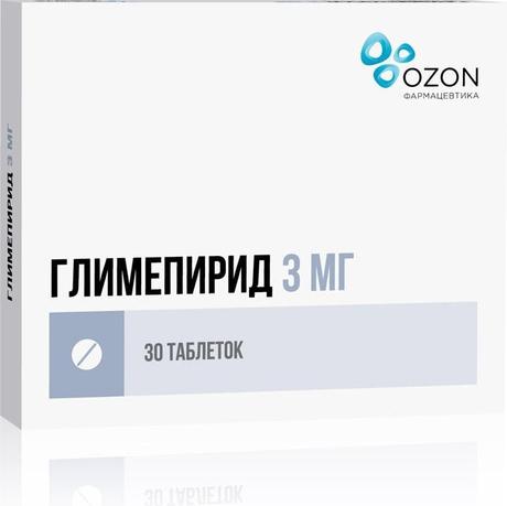 Фото Глимепирид, таблетки 3 мг, 30 шт.
