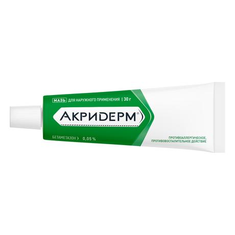 Фото Акридерм, мазь 0.05%, 30 г