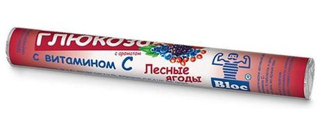 Фото Блок Глюкоза с витамином C, таблетки (лесная ягода), 18 шт.