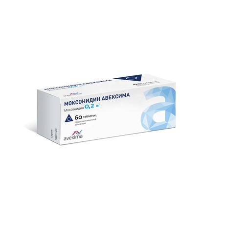 Фото Моксонидин Авексима, таблетки покрытые пленочной оболочкой 0.2 мг, 60 шт.