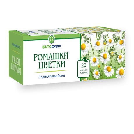 Фото Ромашки цветки, пакетики 1.5 г (Фитофарм), 20 шт.