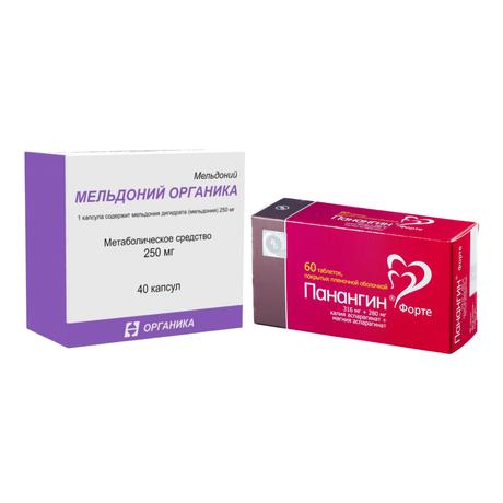 Фото Набор Панангин форте таб х60 и Мельдоний Органика х40