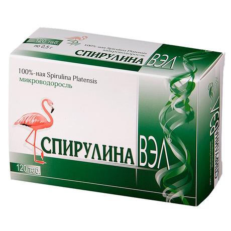Фото Спирулина ВЭЛ, таблетки, 120 шт.