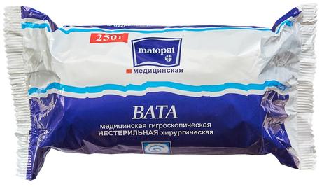 Фото Вата Matopat хирургическая гигроскопическая нестерильная, 250 г