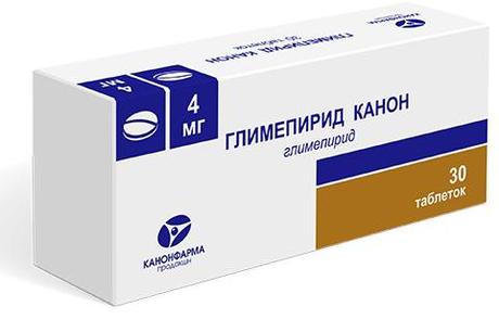 Фото Глимепирид Канон, таблетки 4 мг, 30 шт.