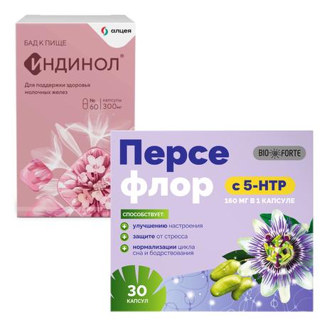 Фото Набор Индинол капс х60 и Персефлор 5-НТР капс x30