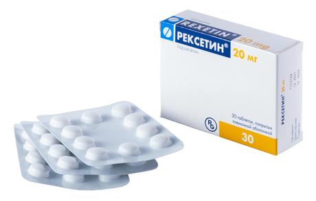 Фото Рексетин таблетки, покрытые пленочной оболочкой 20 мг, 30 шт.
