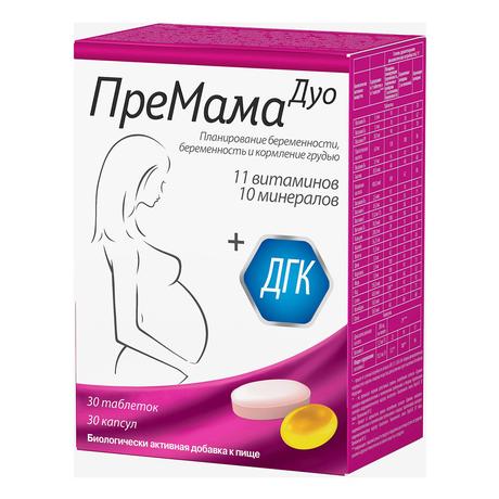 Фото ПреМама Дуо, таблетки+капсулы, 60 шт.