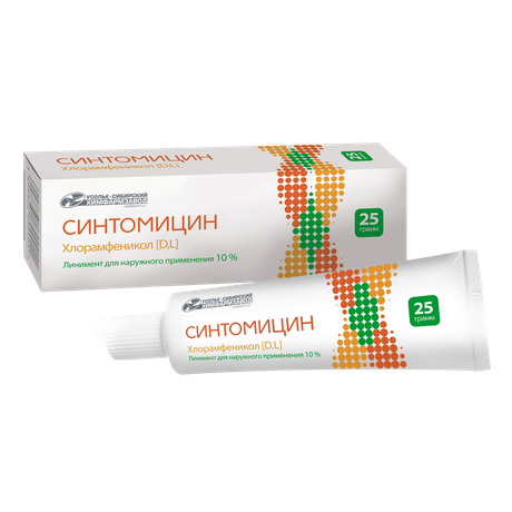 Фото Синтомицин линимент для наружного применения 10 %, туба 25 г