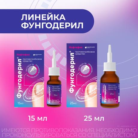 Фото Фунгодерил, раствор 1% 15 мл, 1 шт.