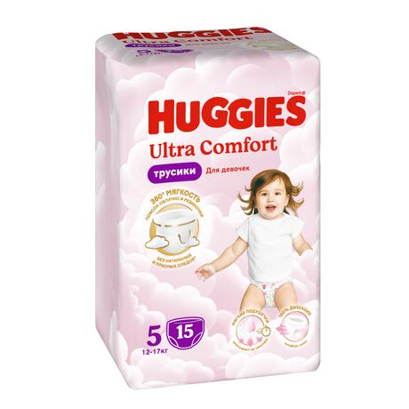 Фото Huggies, подгузники-трусики для девочек, 5 размер (13-17 кг), 15 шт.