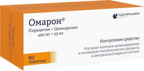 Фото Омарон, таблетки 400 мг+25 мг, 90 шт.