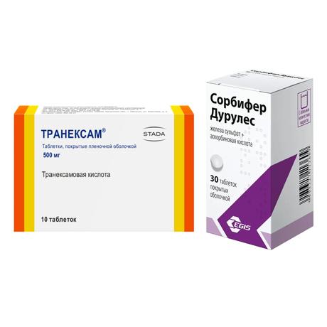 Фото Набор Сорбифер Дурулес 30шт и Транексам таблетки п/о 10шт