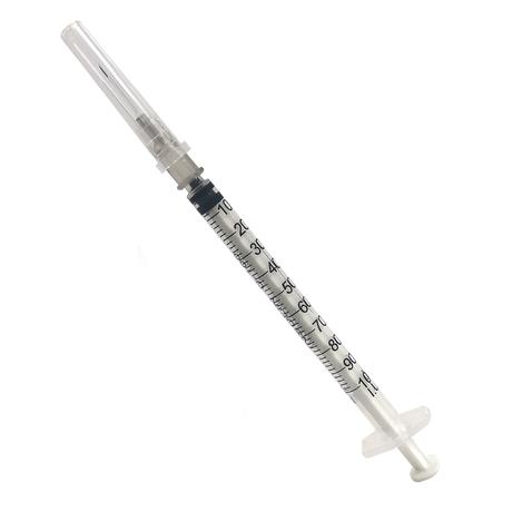 Фото Шприц одноразовый, стерильный инсулиновый 3-х компонентный 1 мл U-100 с иглой 27G (0,4х12 мм), 100 шт.