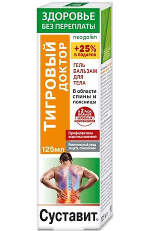 Фото Суставит Тигровый доктор, гель-бальзам для тела, 125 мл