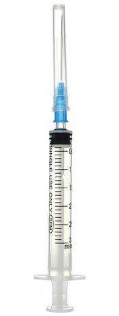 Фото Шприц одноразовый стерильный трехкомпонентный, 3 мл