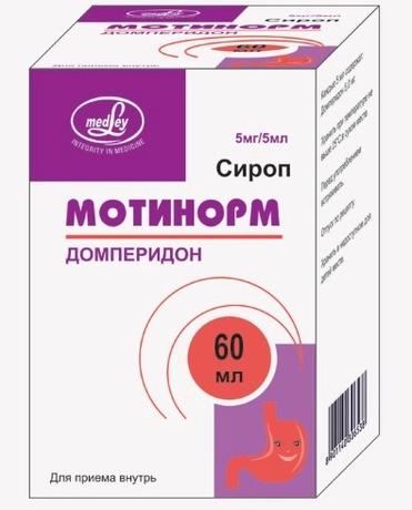 Фото Мотинорм, сироп 5 мг/5 мл, флакон+мерный стакан 60 мл, 1 шт.