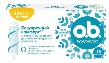 Фото Тампоны O.B. Procomfort нормал (+8 шт подарок), 16 шт.