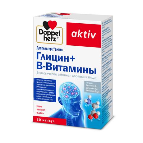 Фото Доппельгерц Актив Глицин + Витамины группы B, капсулы, 30 шт.