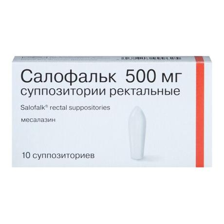 Фото Салофальк, суппозитории ректальные 500 мг, 10 шт.