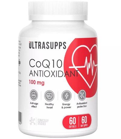 Фото UltraSupps Коэнзим Q10 Антиоксидант капсулы 100 мг 380 мг №60
