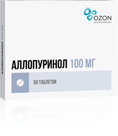 Фото Аллопуринол, таблетки 100 мг (Озон), 50 шт.
