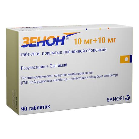 Фото Зенон, таблетки покрыт. плен. об. 10 мг+10 мг, 90 шт.