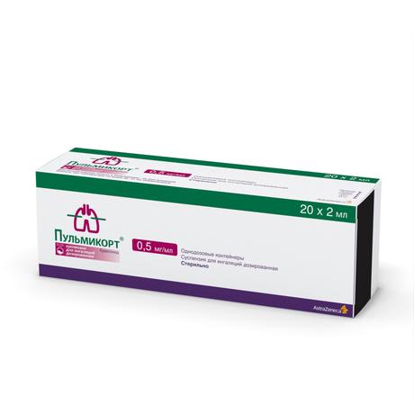 Фото Пульмикорт, суспензия для ингаляций 0,5 мг/мл, 20 шт.