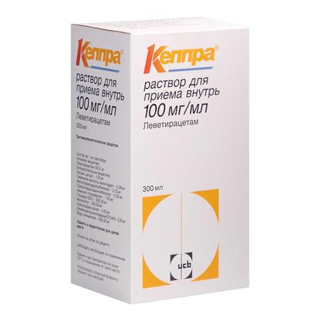 Фото Кеппра, раствор для приема внутрь 100 мг/мл, 300 мл