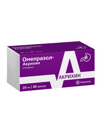 Фото Омепразол-Акрихин, капсулы кишечнорастворимые 20 мг, 40 шт.