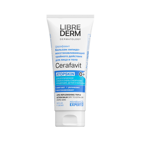 Фото Librederm Cerafavit, бальзам для лица и тела липидовосстанавливающий тройного действия, 200 мл