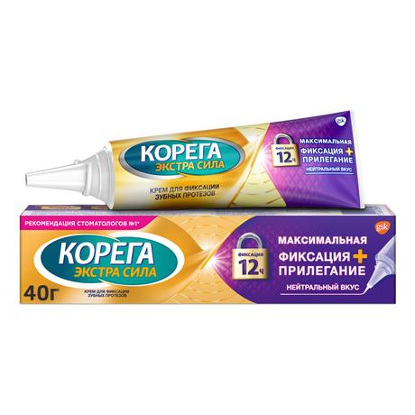 Фото Корега Максимальное прилегание крем для фиксации съемных зубных протезов до 12 часов 40 г, 1 шт.
