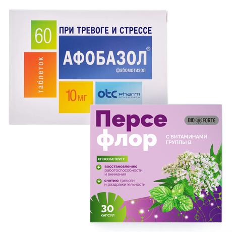 Набор Афобазол таб 10мг х60 и Персефлор BioForte кап х30