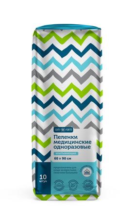 Фото Пеленки впитывающие одноразовые ComForte, 60 см х 90 см, 10 шт.