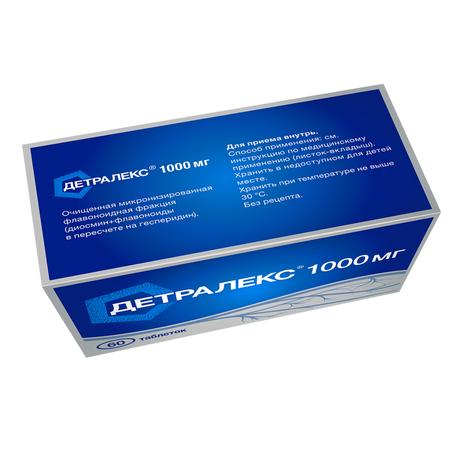 Фото Детралекс, таблетки покрыт. плен. об. 1000 мг, 60 шт.